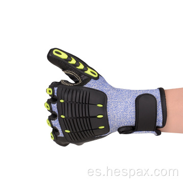 Hespax nitrile recubierto de impacto automotriz resistente a los guantes TPR
